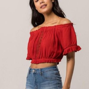 off the shoulder crop top